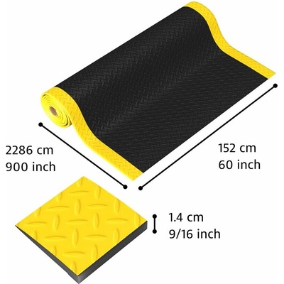 Notrax 479 Cushion Trax Protiúnavová rohož s diamantovým vzorom čierna / žltá 152 cm x 22.8m