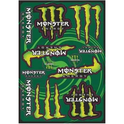 MONSTER ENERGY zelená 2 A3 Nálepky