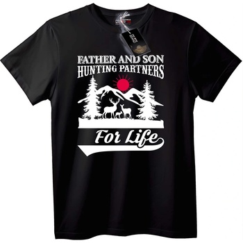 NOONEBRAND Тениска Баща и Син Ловни Партньори - 2XL, Black