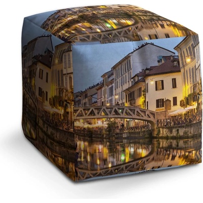 Sablio Taburet Cube Město: 40x40x40 cm