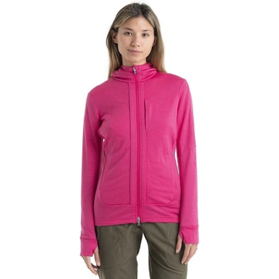Icebreaker W Quantum III LS Zip Hood Tempo/Electron Pink/CB