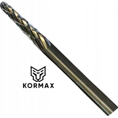 Fréza 3mm rotačný pilník kužeľový zaoblený 3x13x38x3mm z karbidu volfrámu