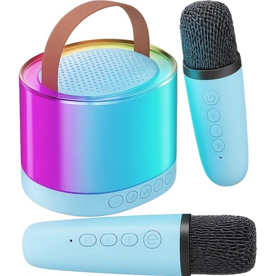 Verk 27503 Karaoke Bluetooth reproduktor 2x bezdrátový mikrofon modrý