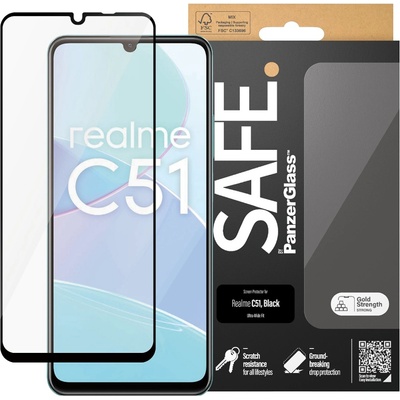 Safe Стъклен протектор Safe за Realme C51, UWF, Черен