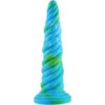 HISMITH HSD35 Awl Shape Silicone Dildo Suction Cup 10.12" Blue-Green