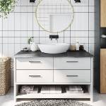 vidaXL Плот за баня тъмнокафяв 100x50x(2-4)см обработено масивно дърво (3156228)