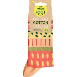 AGIVA Мъжки чорапи Agiva Happy Foottopia, Натурален памук, Корал/Розова сьомга, 43-46 (AGIVA-360)