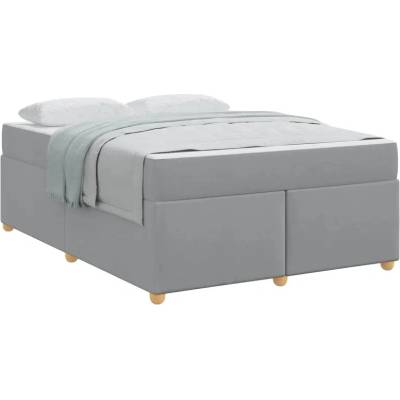 zahrada-XL 3399356 Rám postele s matrací Světle šedá textil