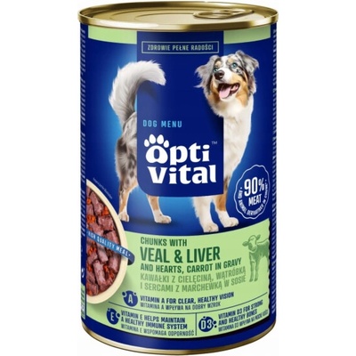 Optivital Chunks with veal hearts liver and carrots 1250 g