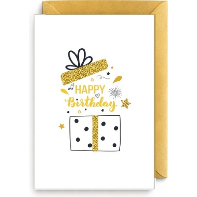 Pohľadnica k narodeninám Okrúhla HAPPY BIRTHDAY rozkladacia + dek. obálka