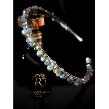 Radi handmade Диадема с маслинено зелени кристали (887)