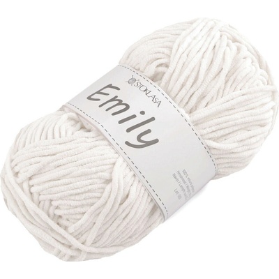 Pletací žinylková příze Emily 100 g Varianta: 1 (04) bílá, Balení: 1 ks