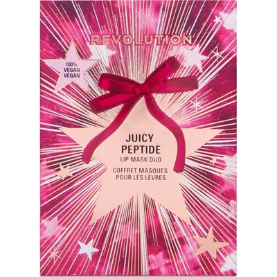 Revolution Makeup set Juicy Peptide Lip Mask Gingerbread hydratačná maska na pery 10 g + Juicy Peptide Lip Mask Candy Cane hydratačná maska na pery 10 g