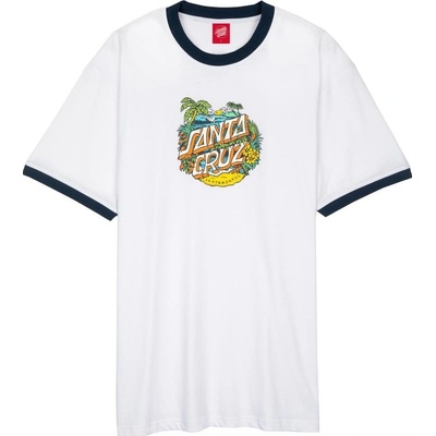 Santa Cruz tričko Aloha Dot Front Ringer Custom T-Shirt White