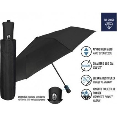 Perletti 96009 01 deštník plně automatický skládací černý
