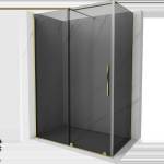 Mexen Velar плъзгаща се душ кабина 140 x 70 см, графит, злато - 871-140-070-41-50 (871-140-070-41-50)