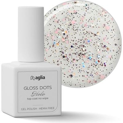 Aglia Gloss Dots bezvýpotkový top coat holo 15 ml