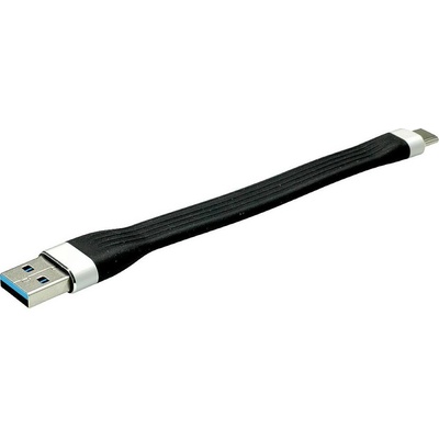 Roline 11.02.9014 USB, USB 3.2 Gen1 (USB 3.0 / USB 3.1 Gen1) USB-A zástrčka, USB-C ® zástrčka, 0.11m, černý