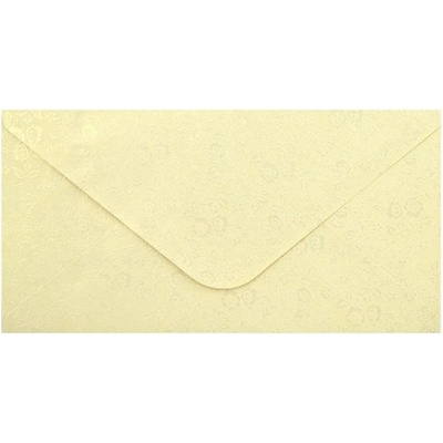 Obálka DL 112x219 mm metal.s ražbou, Krémová