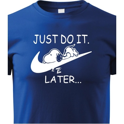 Bezvatriko.cz dětské tričko s potiskem Just do it tomorrow modrá
