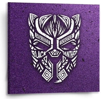 Sablio Obraz BLACK PANTHER wakanda forever Biely - 50x50 cm