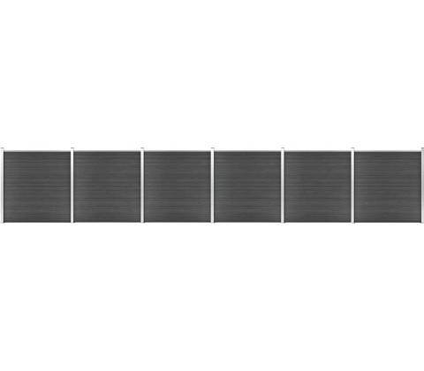 WPC plotová sada, 1045 x 186 cm, černá