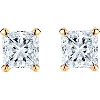 SAVICKI Обеци Share Your Love: злато, лабораторни диаманти с шлифовка "принцеса