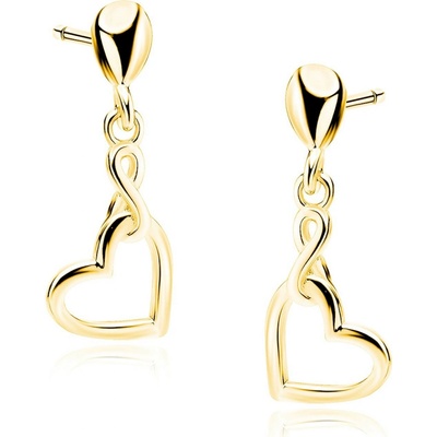 Lafira pozlacené stříbrné náušnice Infinity Heart Z1842G