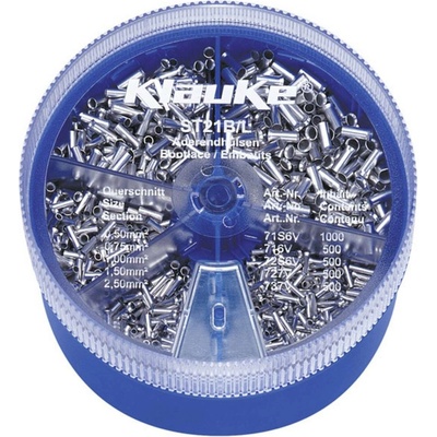 Klauke ST21B sada dutiniek 0.5 mm², 0.75 mm², 1 mm², 1.5 mm², 2.5 mm² neizolované strieborná 3000 dielov