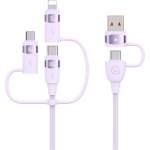USAMS Кабел за зареждане USAMS U85 5in1 Type-C/USB - Type-C/lightning/microUSB, 120 см, LILA SJ645USB02 (SJ645USB02)