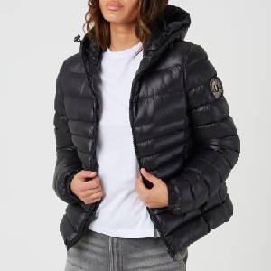 Brave Soul Дамско яке Brave Soul Black Ladies Everett Shine Puffer Jacket - Black