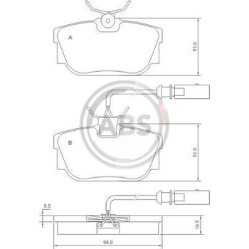 A.B.S. Sada brzdových platničiek kotúčovej brzdy 37110