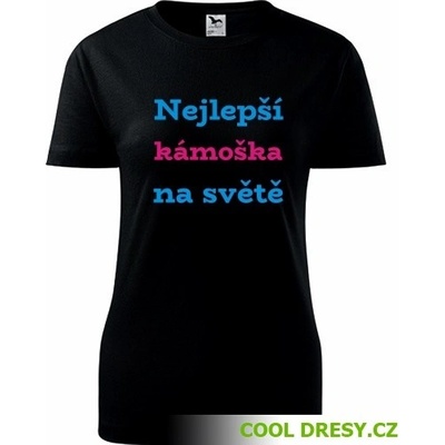 Žluté dámské tričko nejlepší kámoška na světě dárek pro nejlepší kamarádku