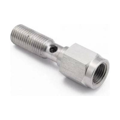 ProRacing Průtokový šroub na banjo M10 x 1,0 - délka 30mm - nerezový - vývod na spínač brzdových světel