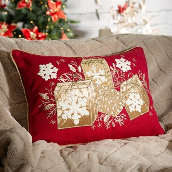 Eurofirany Vianočná darčeky bežová Polyester 30 x 50 cm