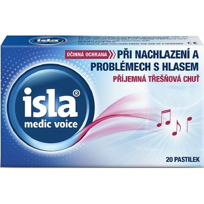 Isla Isla Medic Voice pastilky pro zklidnění sliznice dutiny ústní příchuť Třešeň 20 kapslí