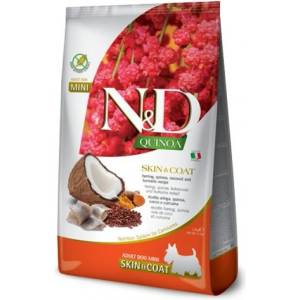 Farmina N&d dog grain free quinoa skin & coat herring, coconut adult mini - за чувствителен стомах, лъскав косъм и здрава козина, за кучета от мини породи над 1 година, с херинга, киноа, кокос и куркума - 7 к