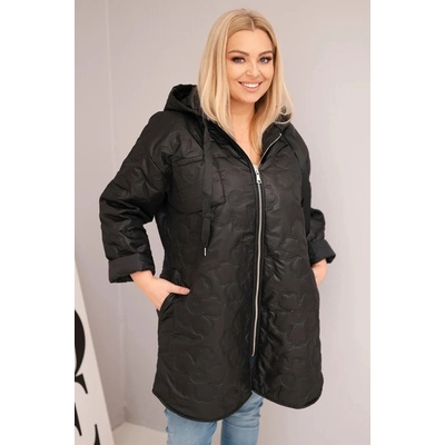 Kesi Włoski Plus Size s kapucňou a nápisom HOPE čierna