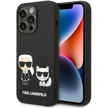 KARL LAGERFELD Кейс Karl Lagerfeld KLHMP14XSSKCK за iPhone 14 Pro Max 6.7"", твърд, черен / черен, Liquid Silicone Karl&Choupette, съвместим с MagSafe (KF001064-0)