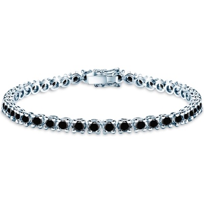 SAVICKI Тенис гривна Luminy 4, 5 мм: бяло злато, черни диаманти