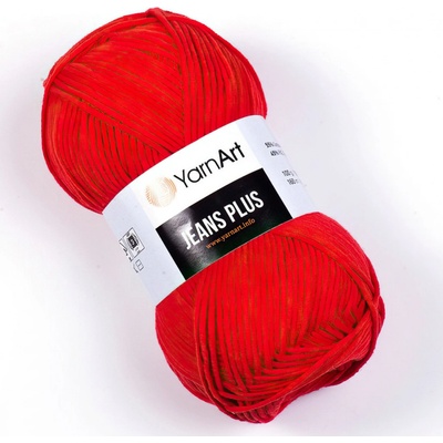 YarnArt Jeans Plus 90 červená