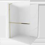 Mexen Kioto+ L душ преграда с рафт Walk-in 70 x 200 cm, мат, златен - 800-070-123-50-30 (800-070-123-50-30)