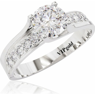 VIPgold Zlatý prsteň R3197 biele zlato