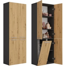 Topeshop NEL 1K DD ANT/ART KP koupelnový doplněk Grafit, Dub