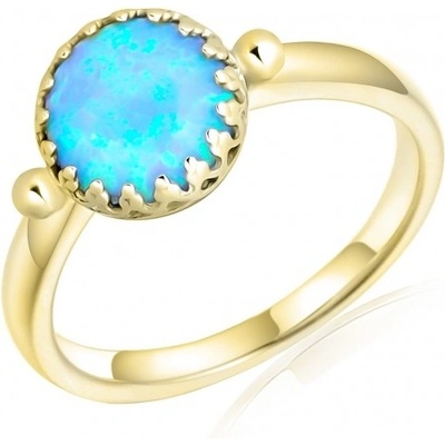 Luxur Prsten Marisol žluté zlato a modrý opál 5210530 0 59