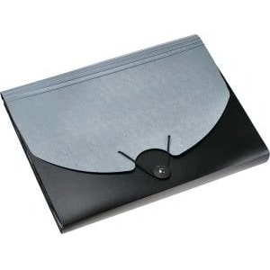 TITANUM Briefcase A4 with elastic band 13 compartments black-grey