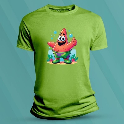 Sandratex Bavlněné dětské tričko Patrick Star Lime