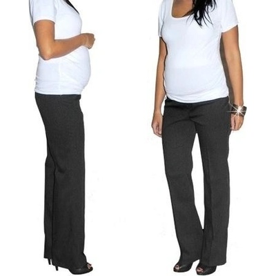 Be MaaMaa elegantní těhotenské kalhoty letní černé – Zboží Dáma
