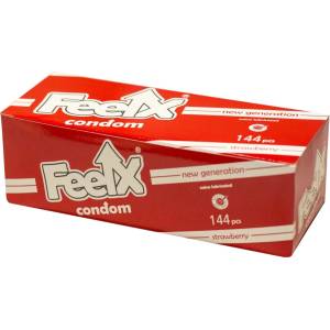 FeelX - презервативи с вкус на ягода - 144 броя - lovesexshop