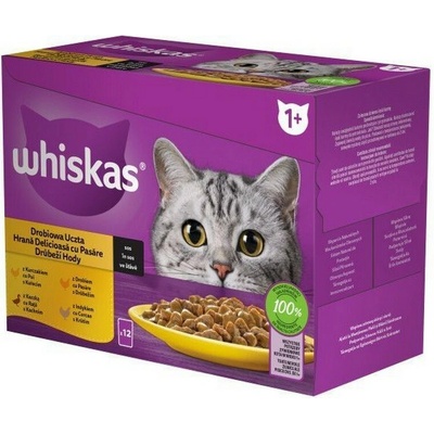 Whiskas hydinové hody v šťave, kura, kačka, hydina, morka 12 x 85 g